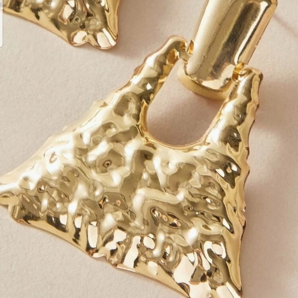 *Mikela* Hammered Gold Earrings - Picture 2 of 4